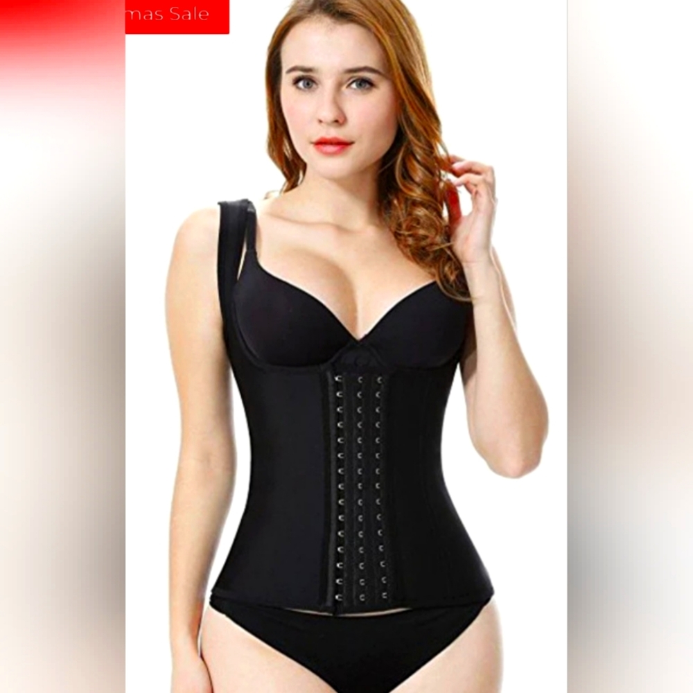 Black - Columbian Waist Trainer Vest - Sweat Belt - Fitness Belt - Waist Trimmer